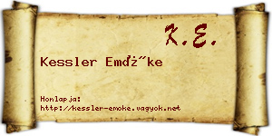 Kessler Emőke névjegykártya