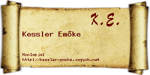 Kessler Emőke névjegykártya
